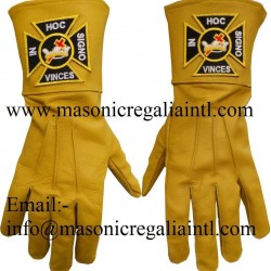 Knight Templar Yellow Leather Gloves