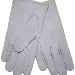 Plain White Leather Gloves